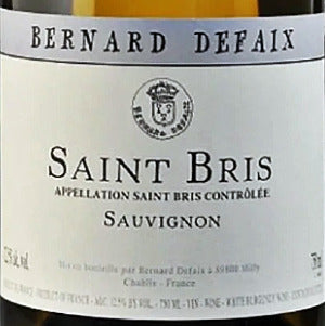 Bernard Defaix Saint Bris Sauvignon BlancCote de Lechet Burgundy France