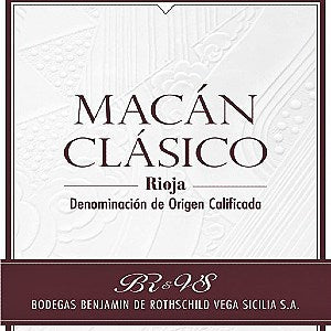 Bodegas Benjamin de Rothschild and Vega sicilia Macan Classico Rioja Spain