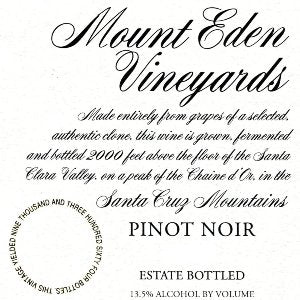 Mount Eden Vineyards Pinot Noir Santa Cruz Mountains