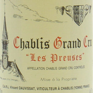 Vincent Dauvissat Chablis Les Preuses Grand Cru Burgundy France, 2022, 750