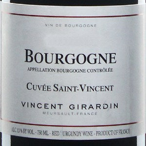 Vincent Girardin Bourgogne Rouge St. Vincent Burgundy France, 2021, 750