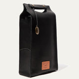 Will Leather Goods Leather Double Wine Bottle Case in Black