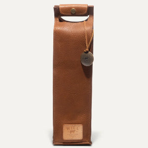 Will's Leather Goods Leather Wine Bottle Case in Brown