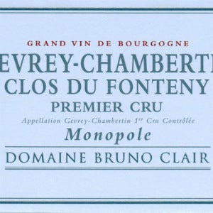 Domaine Bruno Clair Gevrey Chambertin Premier Cru Clos du Fonteny Monopole Burgundy France, 2015, 750