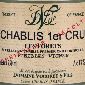 Domaine Vocoret et Fils Chablis Premier Cru Les Forets Vieilles Vignes Burgundy France, 2018, 750