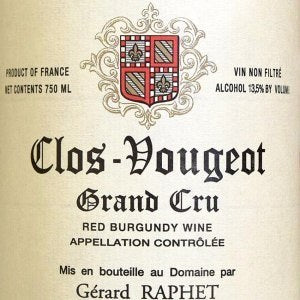 Gerard Raphet Clos Vougeot Grand Cru Vieilles Vigne Burgundy France, 2019, 750