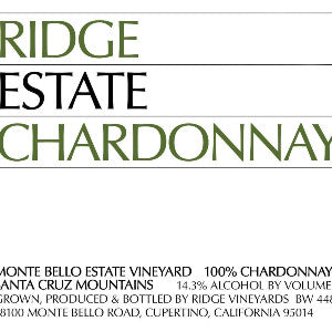 Ridge Chardonnay Estate Santa Cruz Mountains, 2020, 750