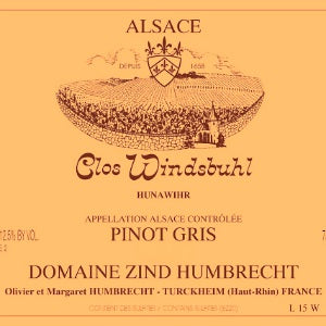 Zind Humbrecht Pinot Gris Clos Windsbuhl Alsace France, 2017, 750